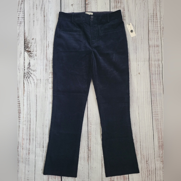 Anthropologie the Essential Navy Corduroy Pants Straight Leg Classic NEW NWT 4 - Picture 3 of 8